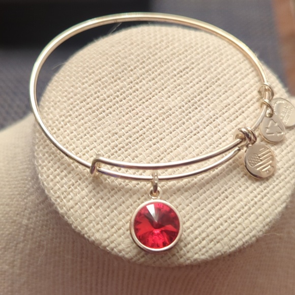 Alex and Ani Garnet (Red) color gem bracelet. Great price! Like new - Picture 2 of 4